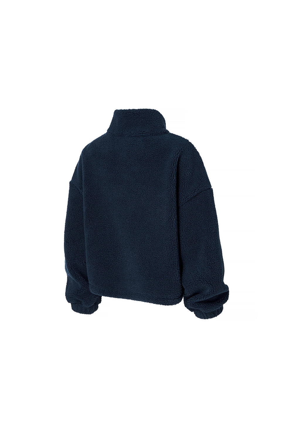 Sherpa Crop Zip-Up Jacket - Dress Blue