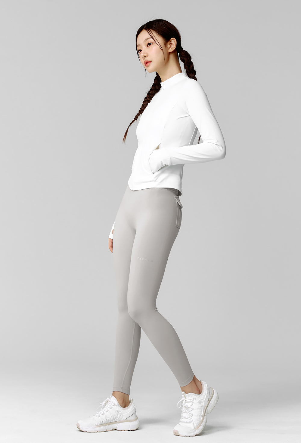 Active Slim Fit Warm Silky Zip-up - Ivory