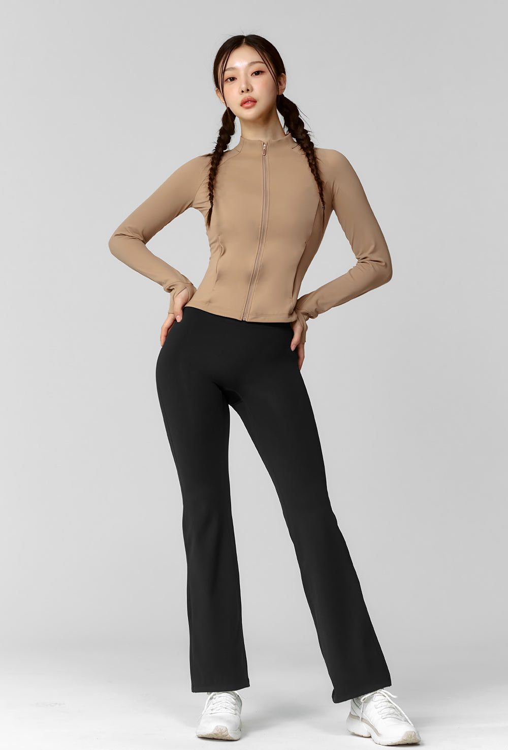 Active Slim Fit Warm Silky Zip-up - Pastel Cinnamon