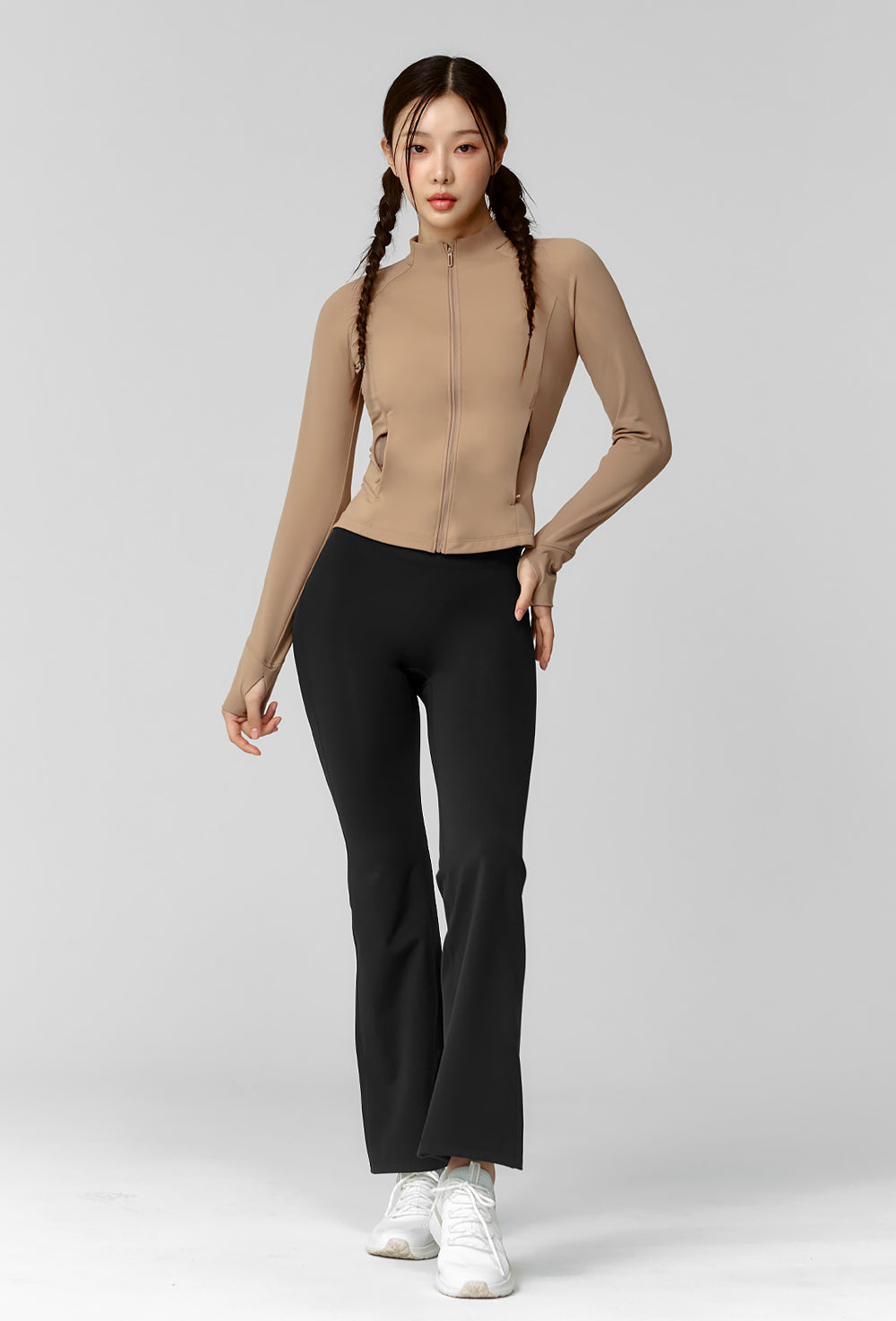 Active Slim Fit Warm Silky Zip-up - Pastel Cinnamon