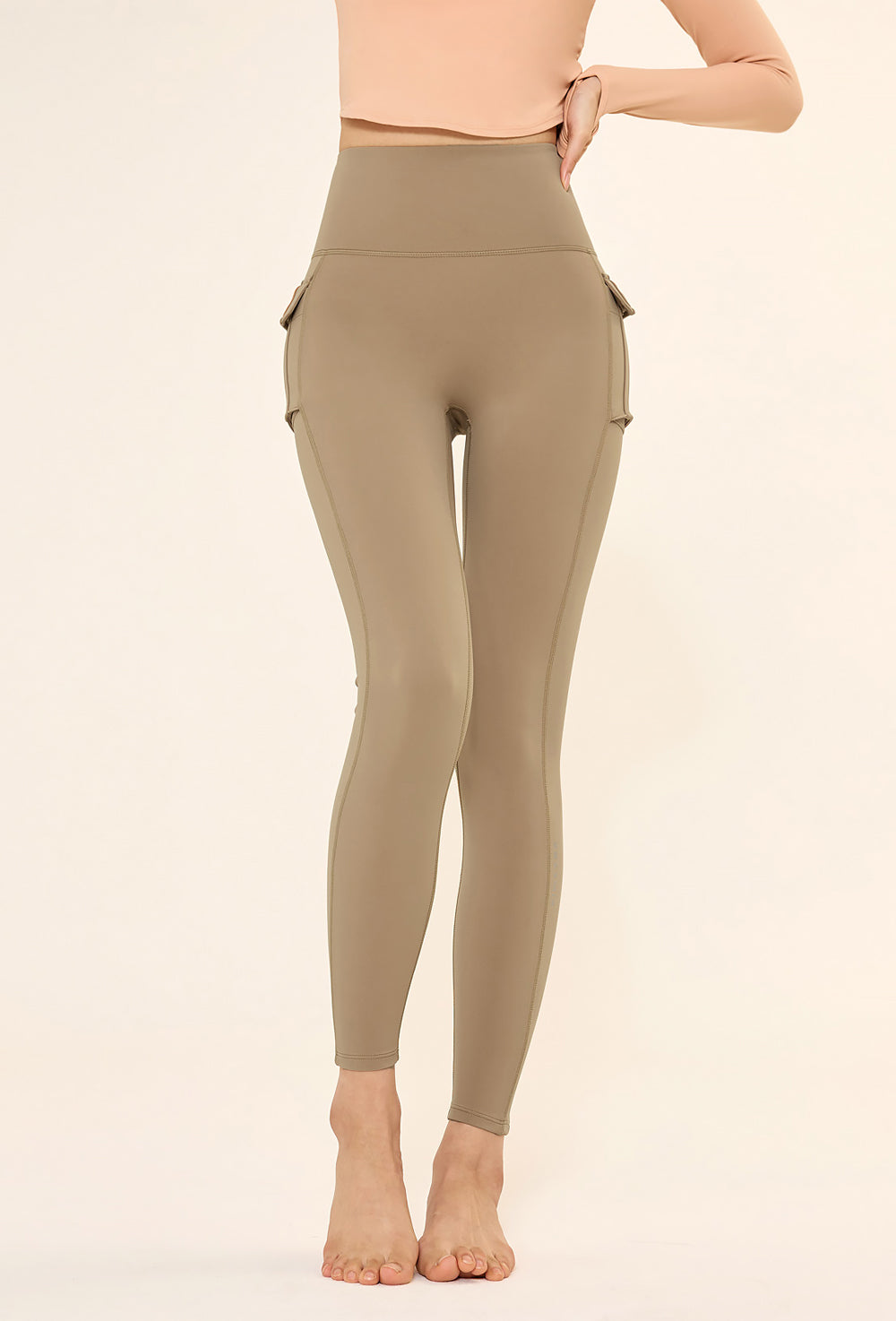 Black Label Signature 360N Out Pocket Leggings - Mocha Mousse