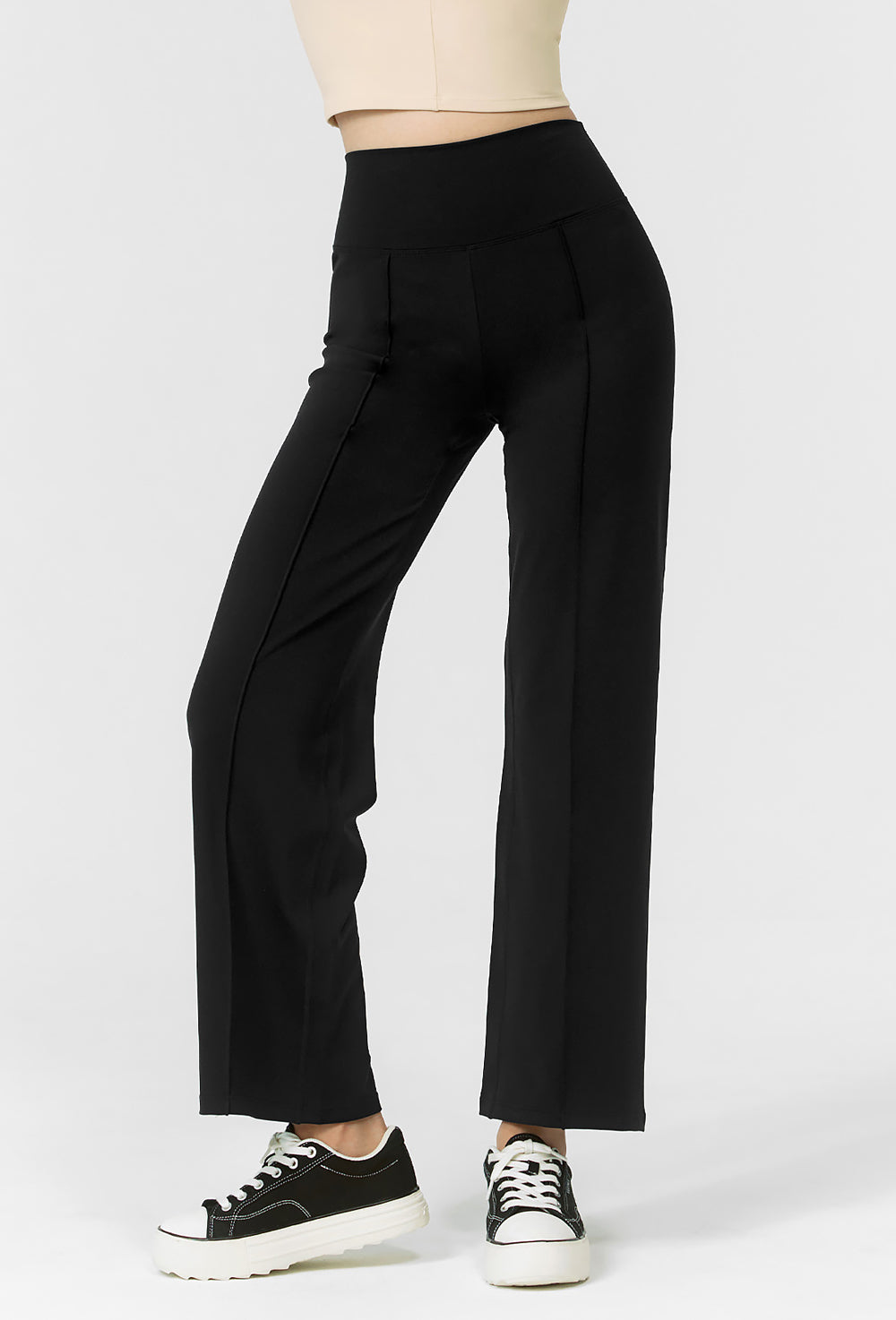 Comfort Fine Pin Tuck Wide Pants 9 - Black
