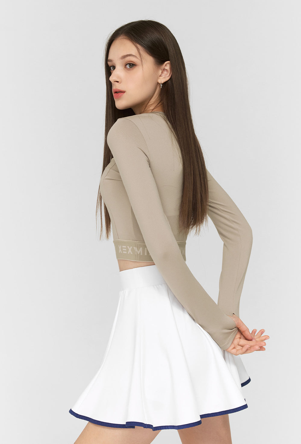 Logo Banding Crop Long Sleeve - Autumn Sand