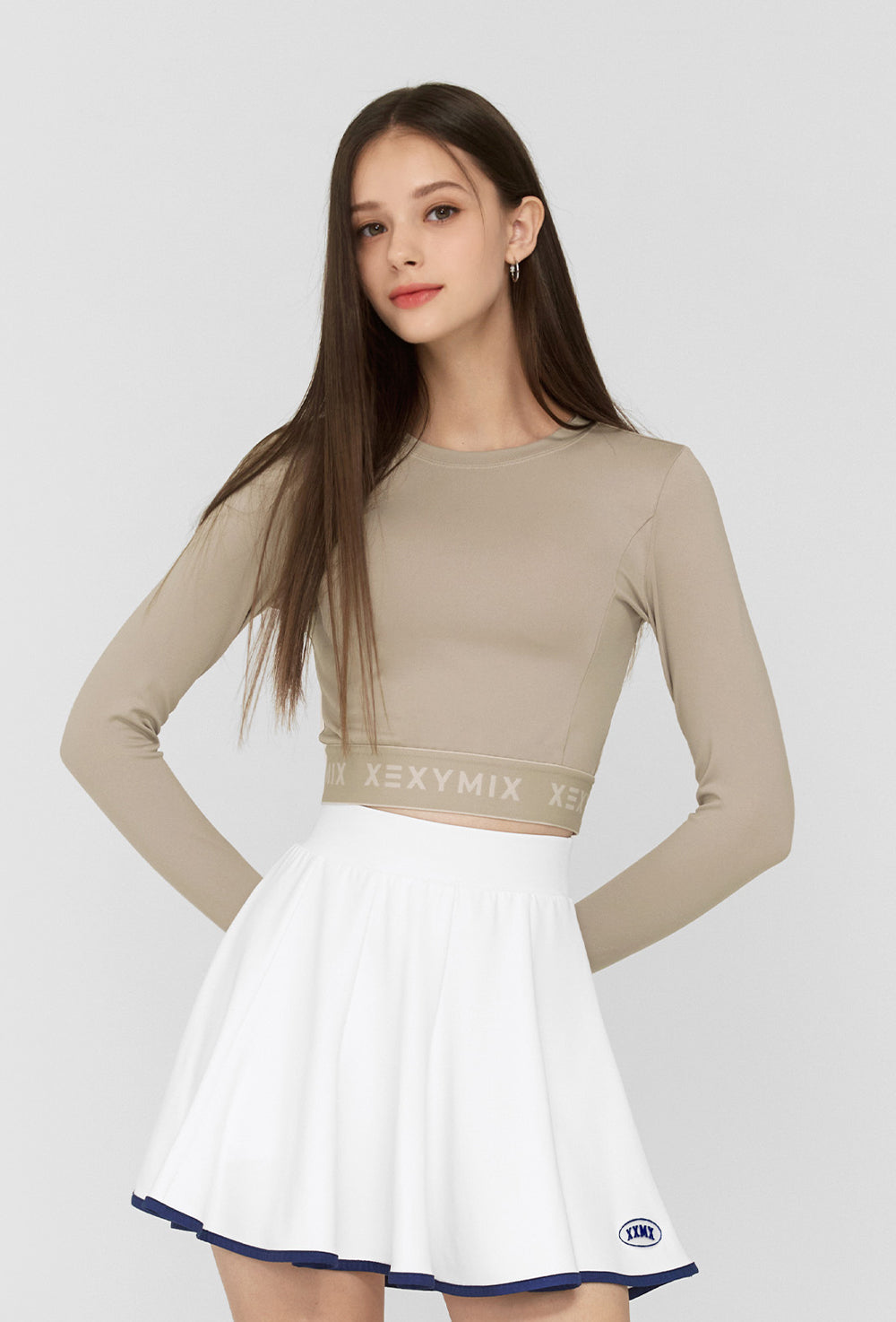 Logo Banding Crop Long Sleeve - Autumn Sand