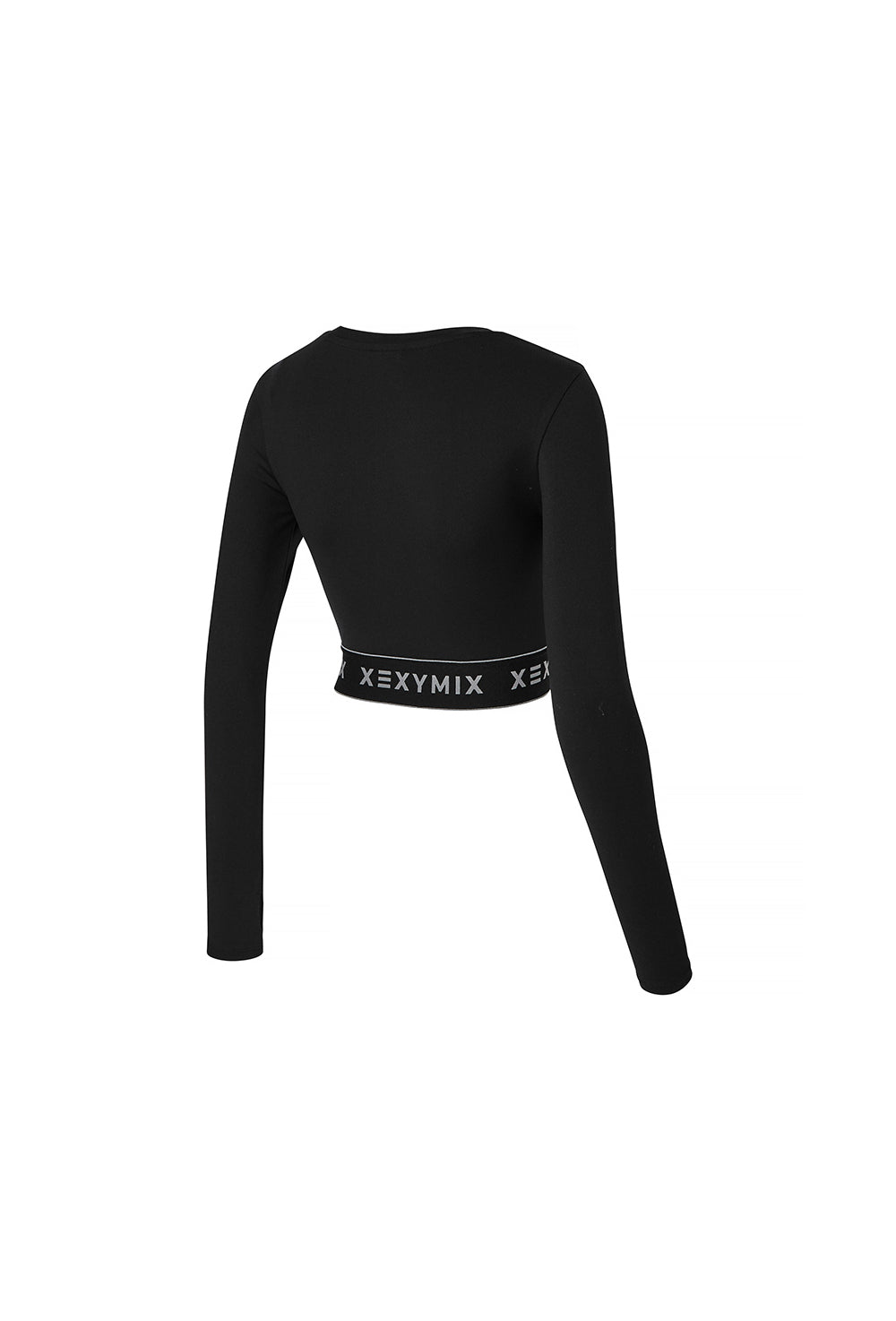 Logo Banding Crop Long Sleeve - Black