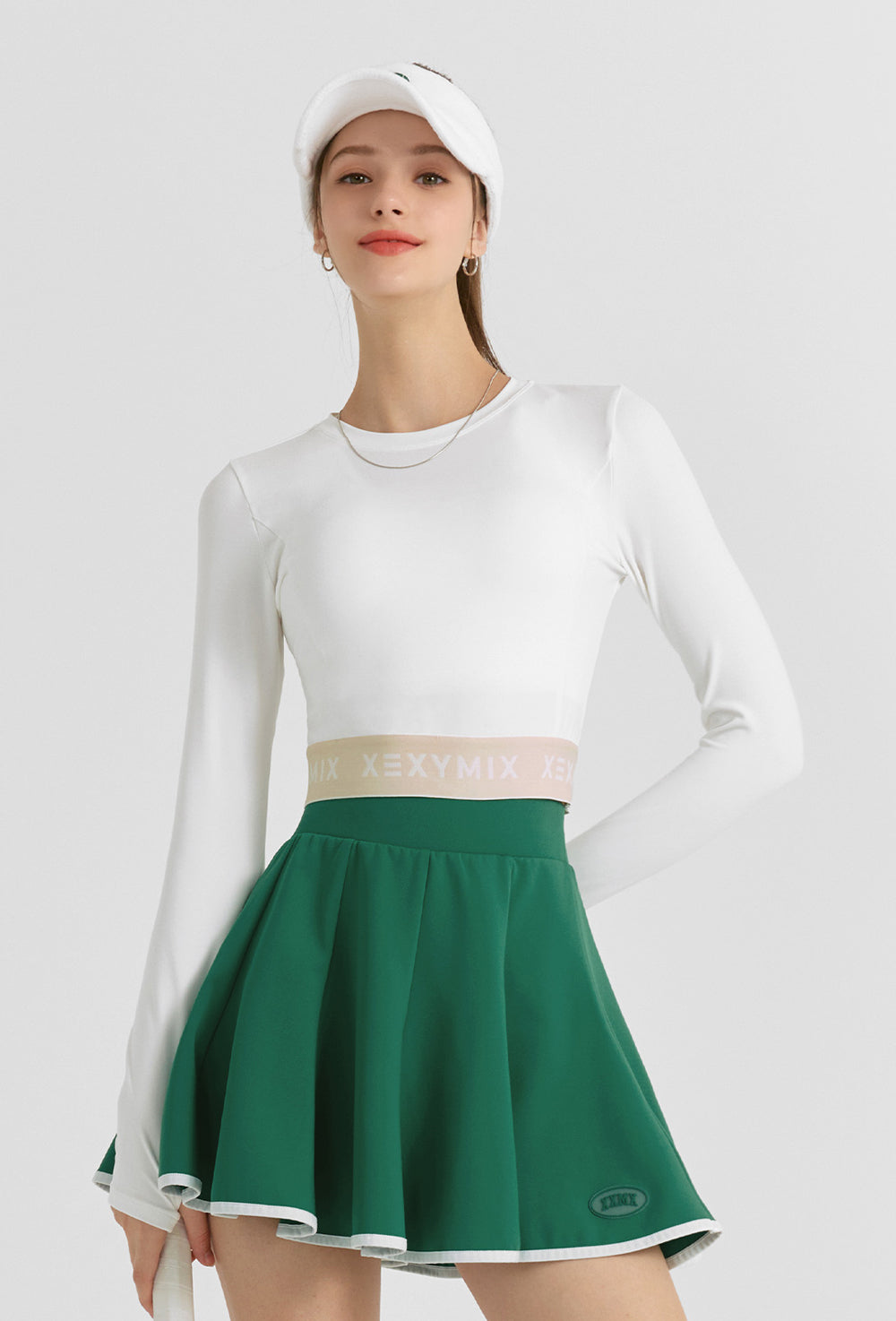 Logo Banding Crop Long Sleeve - Ivory