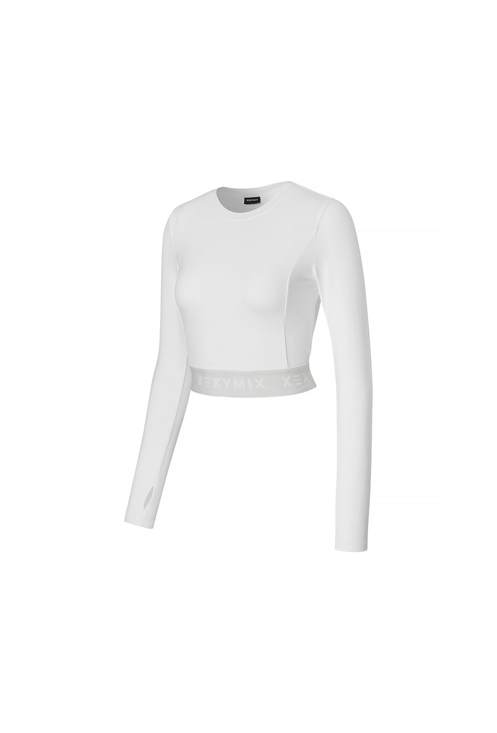 Logo Banding Crop Long Sleeve - Ivory