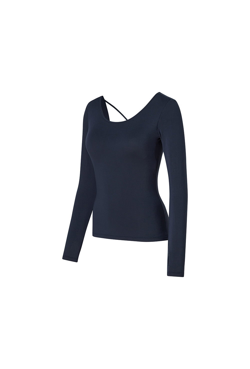 In Pad Back Cross Finger Hole Long Sleeve - Royal Navy