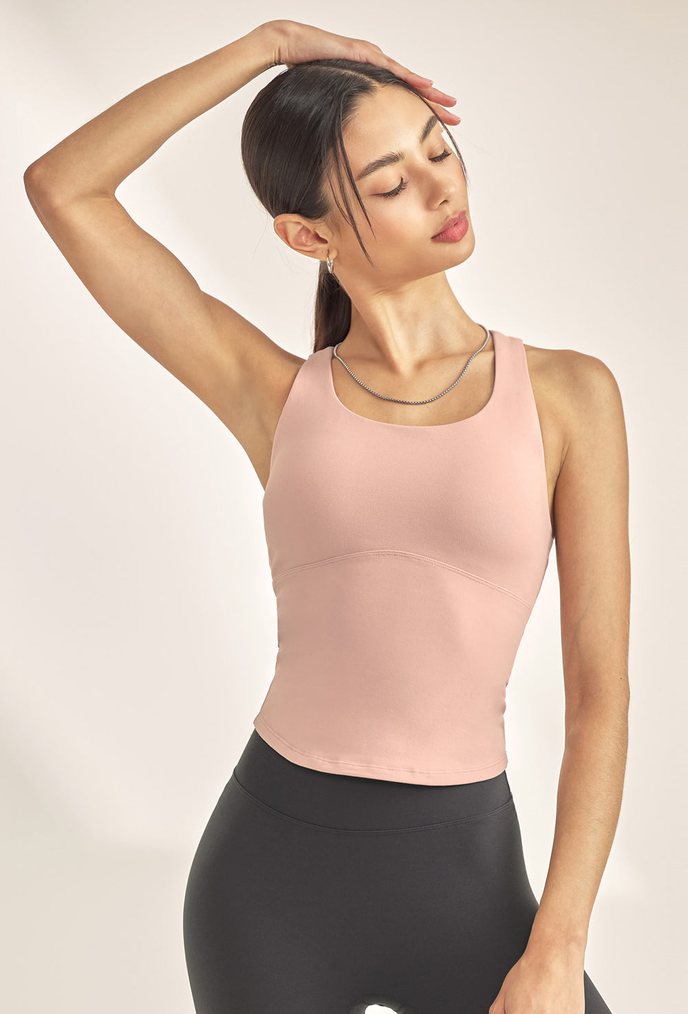 Back Slit Round Top - Clay Pink