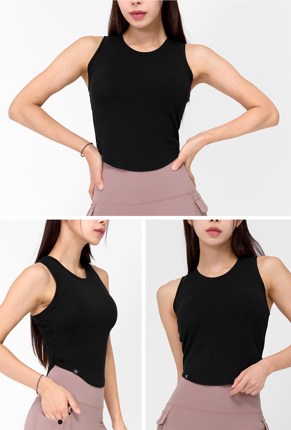 Soft Tension Crop Sleeveless - Black