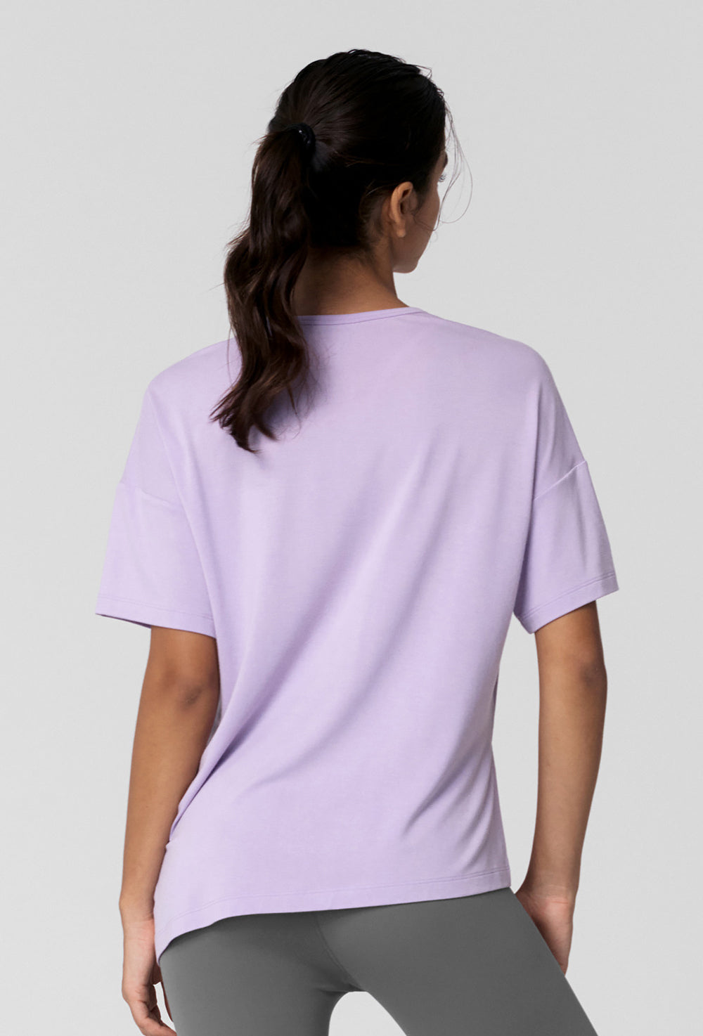 Smooth Unbalanced Slit Short Sleeve - Evening Lilac