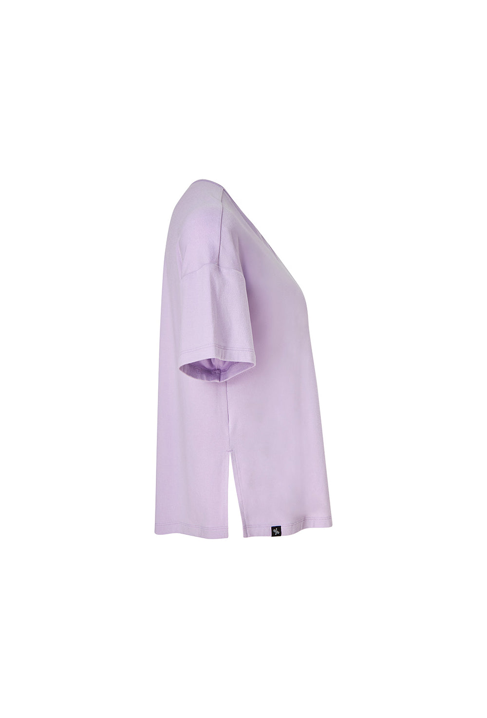 Smooth Unbalanced Slit Short Sleeve - Evening Lilac