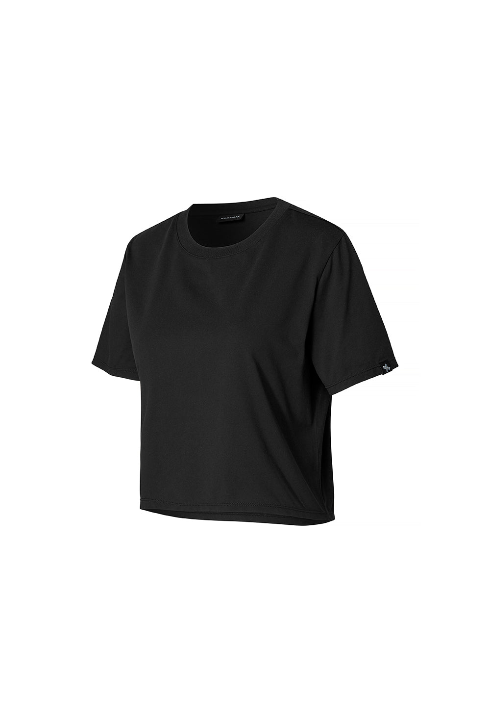 Basic Scratch Crop T-Shirt - Black