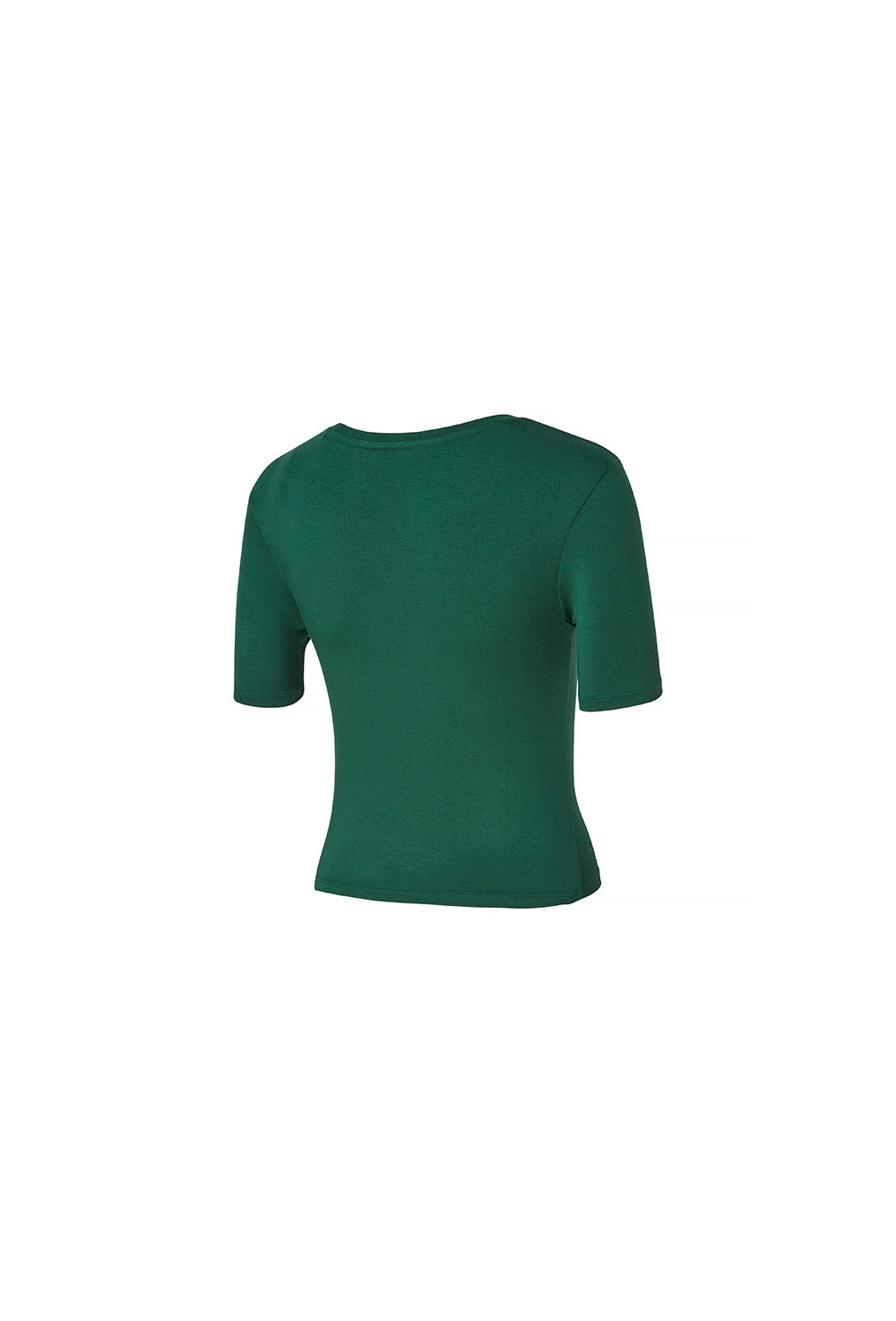Side Shirring Unbalance Short Sleeve - Earth Green