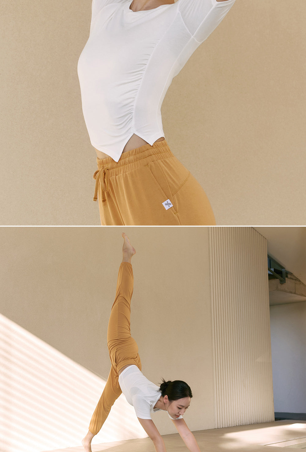 Side Shirring Unbalance Short Sleeve - Ivory
