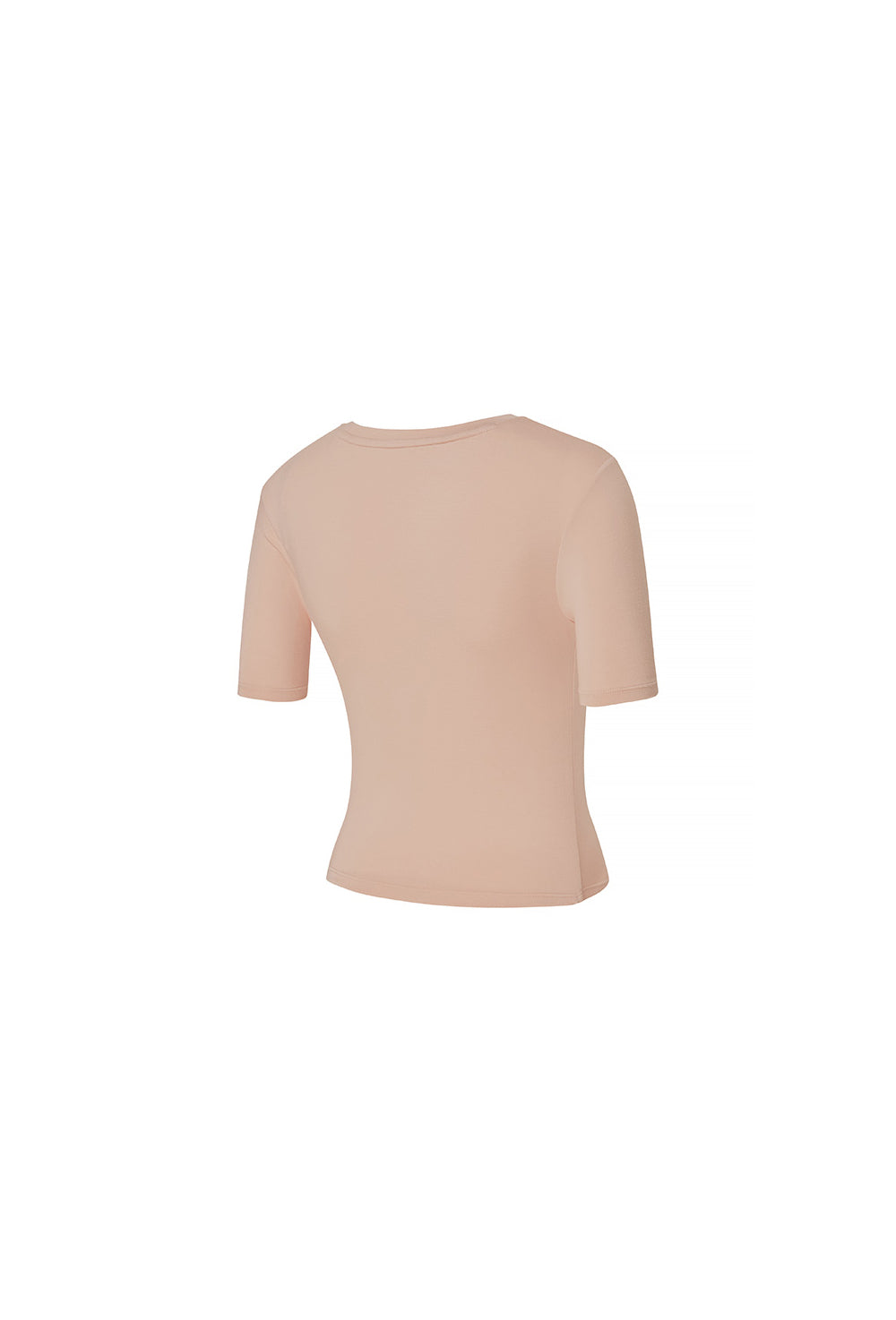 Side Shirring Unbalance Short Sleeve - Milk Pink