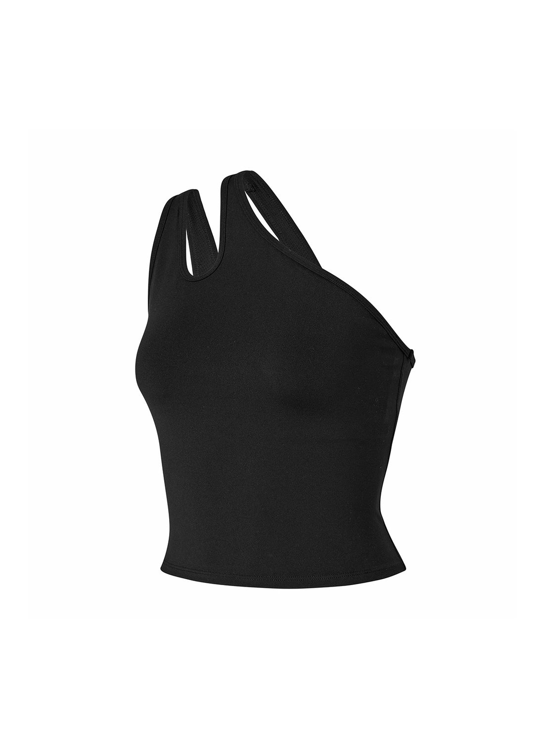 XELLA Intension Cut Out One Shoulder Bra Top - Black