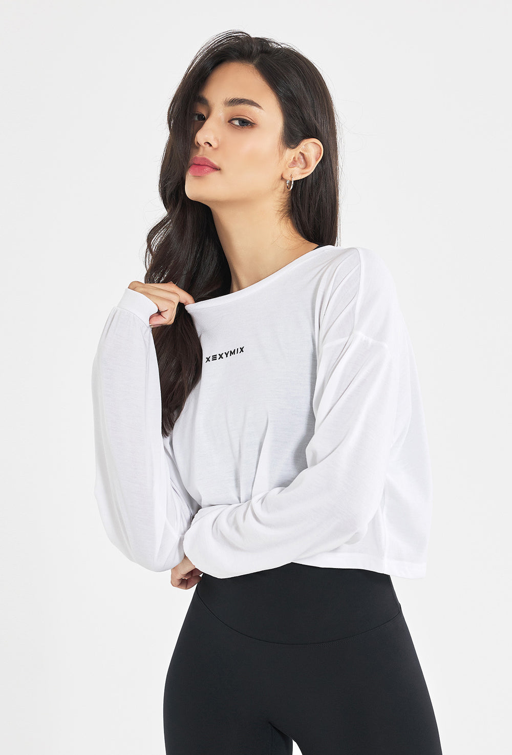 Loose Fit Crop Long Sleeve - Ivory