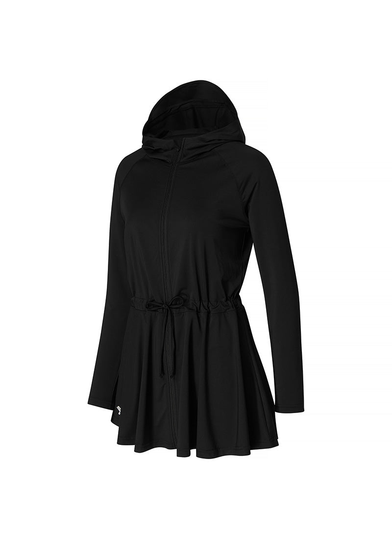 Multi Cover Up One Piece Zip up - Black