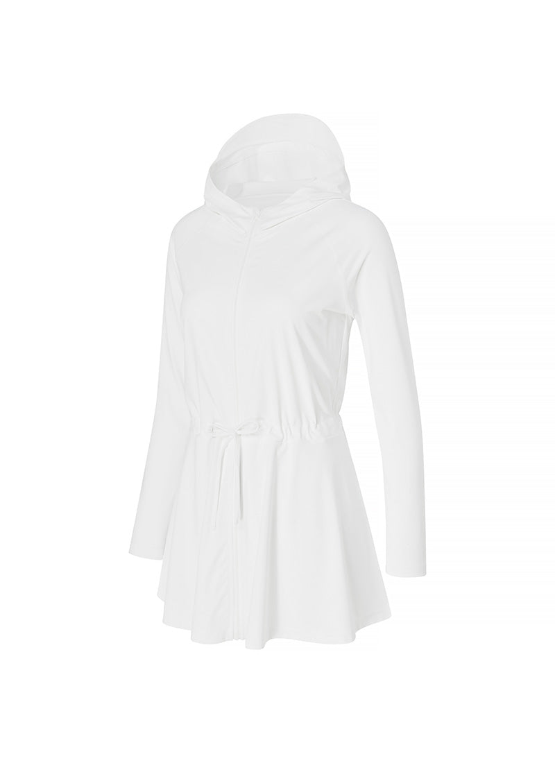 Multi Cover Up One Piece Zip up - Ivory