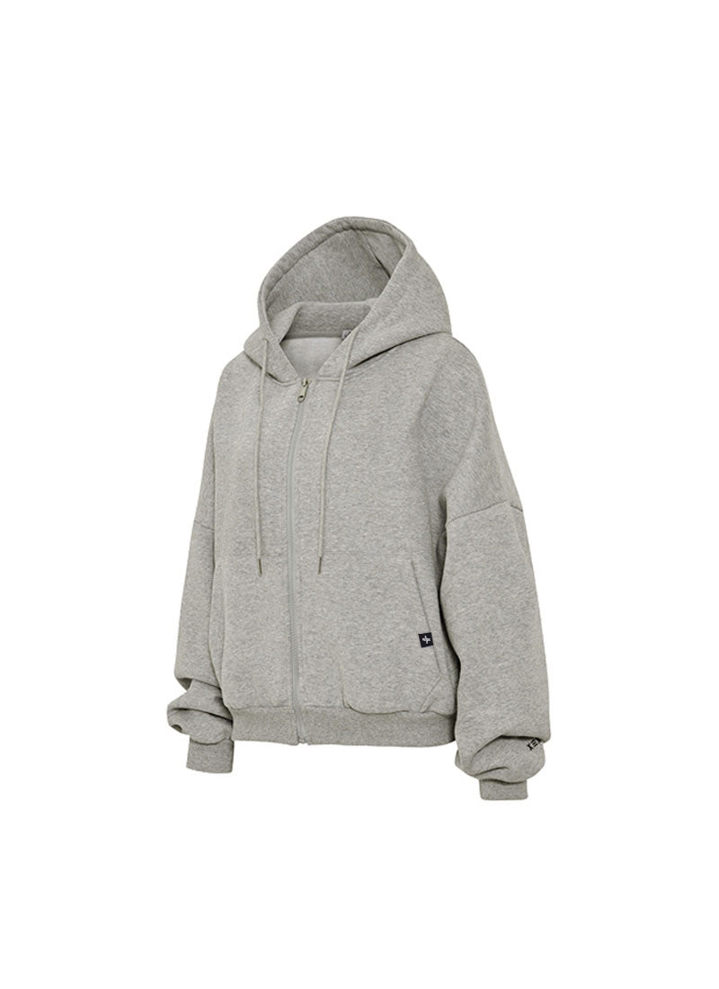 Napping Hood Zip-up - Melange Gray