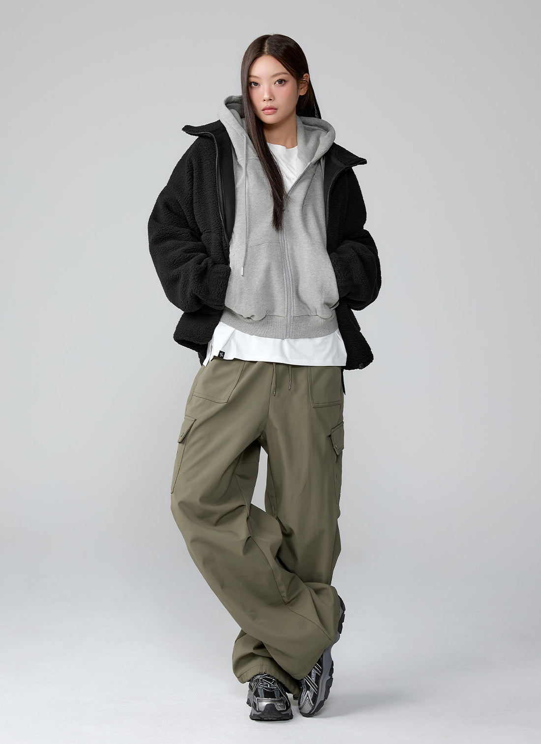 Sherpa High Neck Jumper - Black