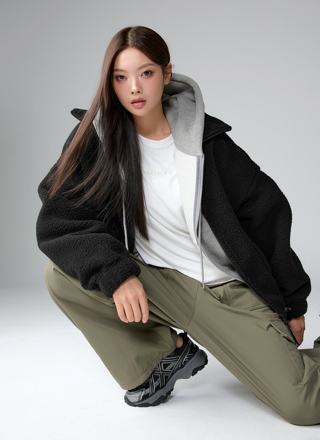 Sherpa High Neck Jumper - Black