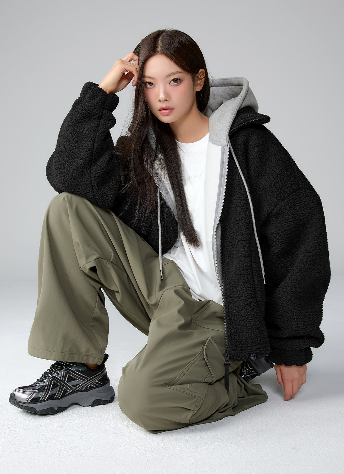 Sherpa High Neck Jumper - Black