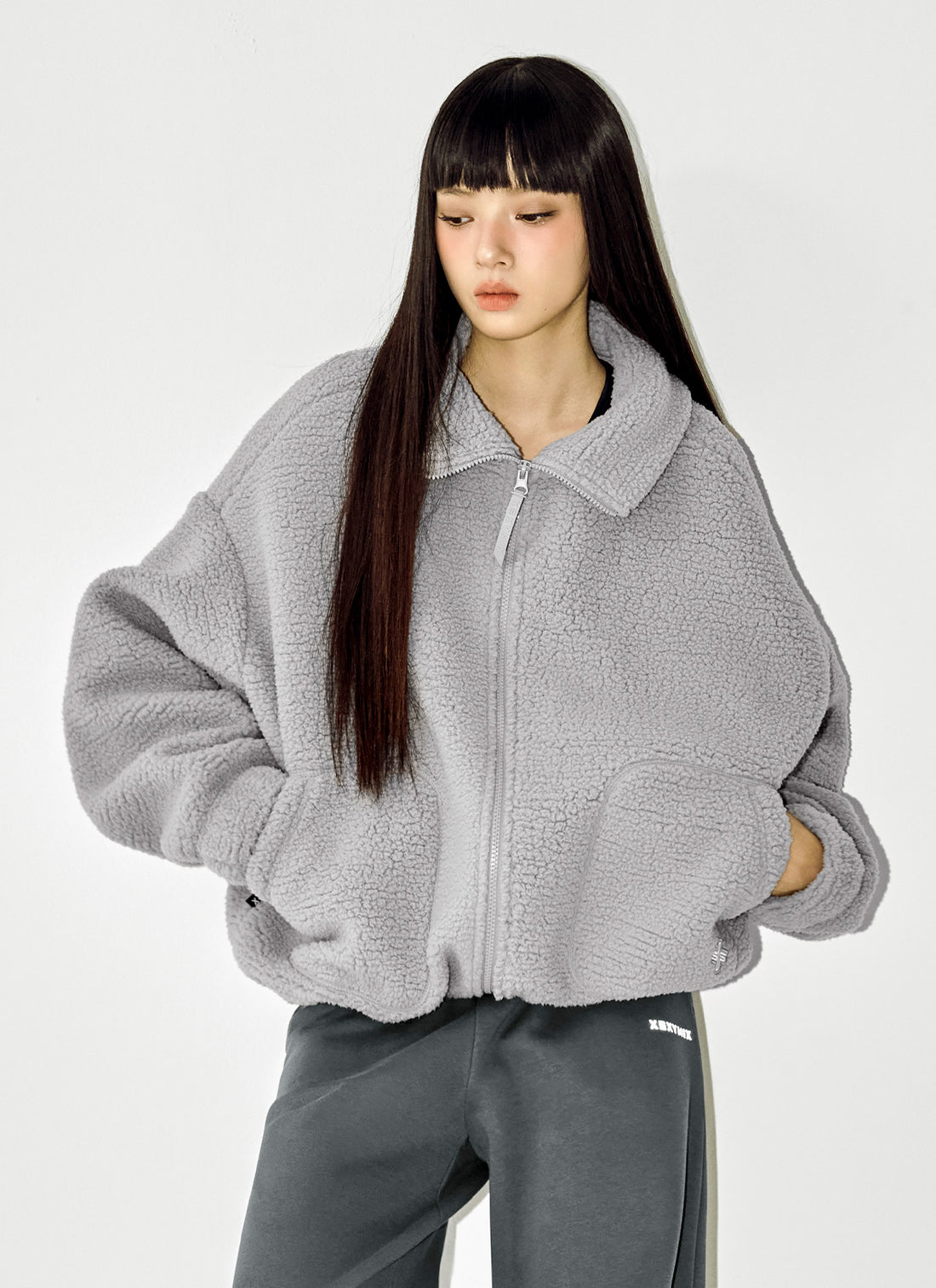 Sherpa High Neck Jumper - Mistic Gray