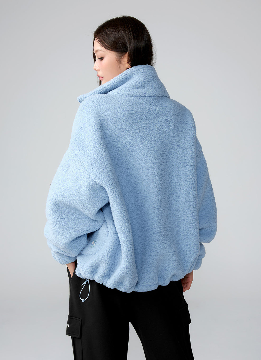 Sherpa High Neck Jumper - Fog Sky