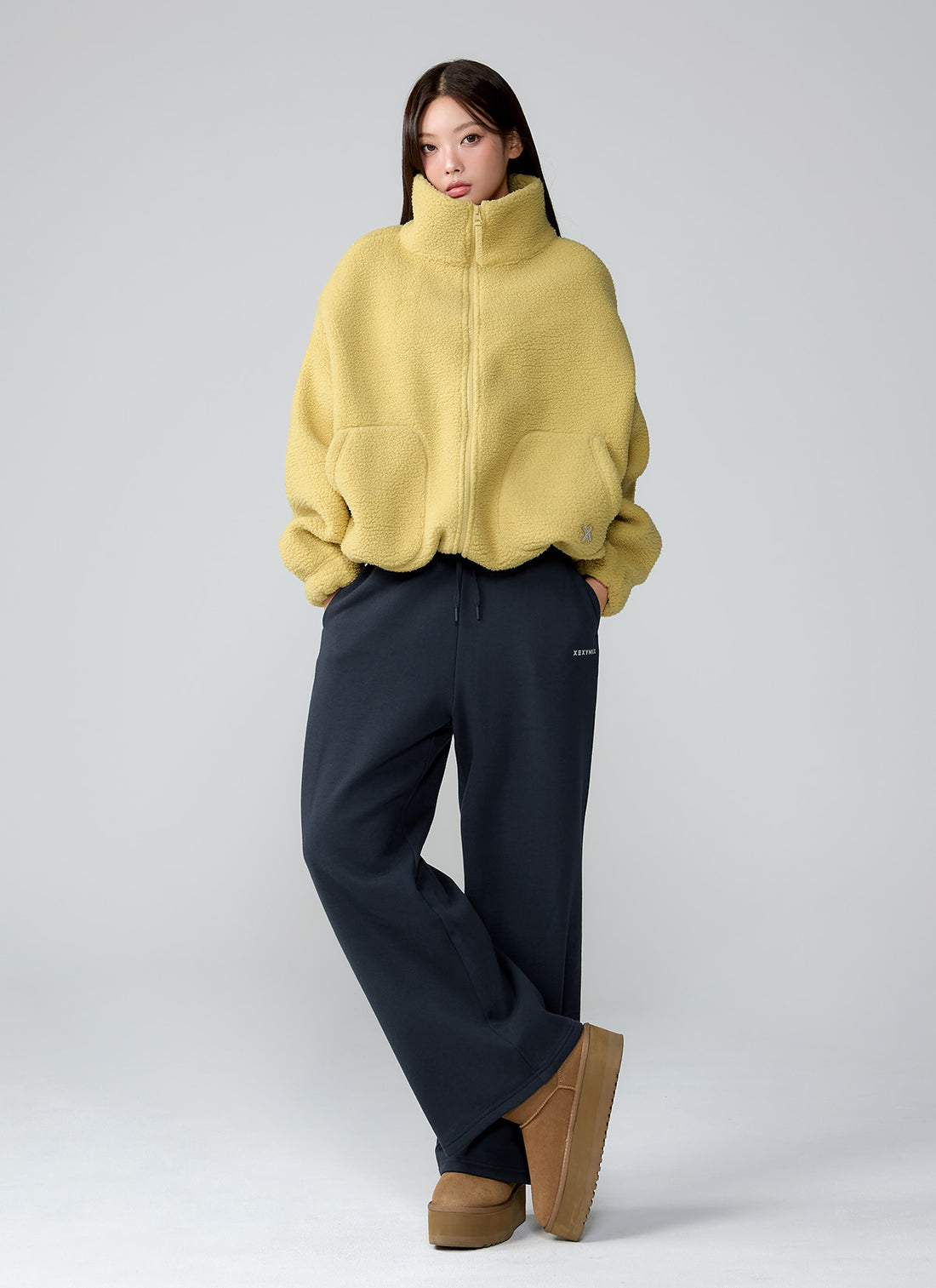 Sherpa High Neck Jumper - Yellow Pampas