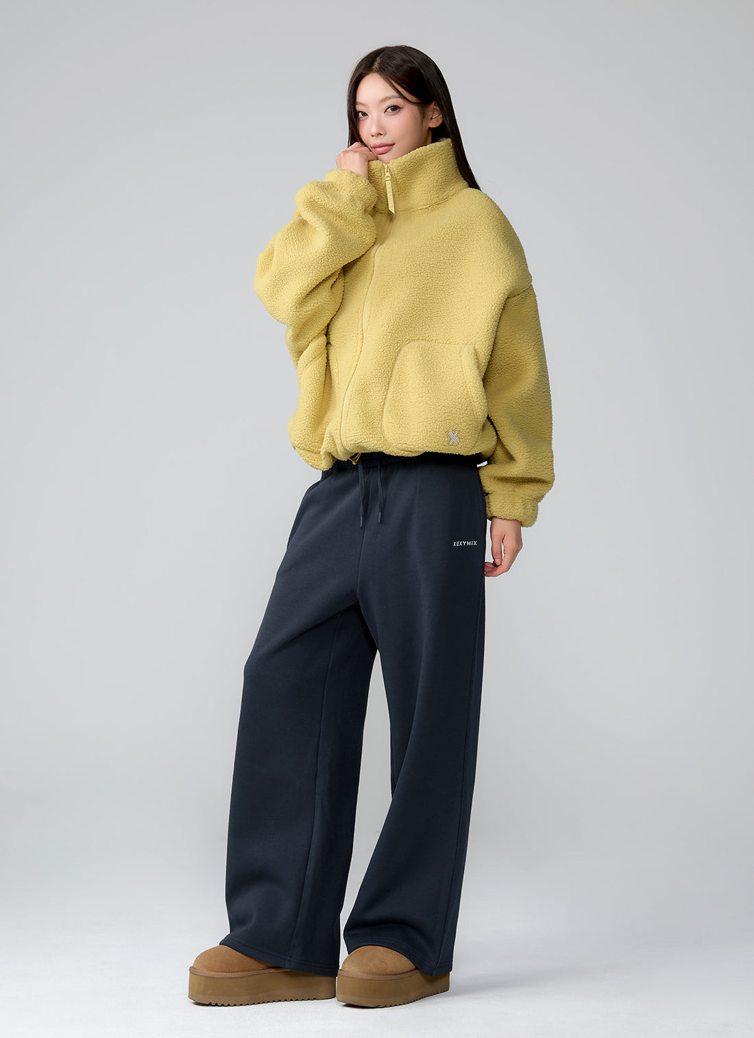 Sherpa High Neck Jumper - Yellow Pampas