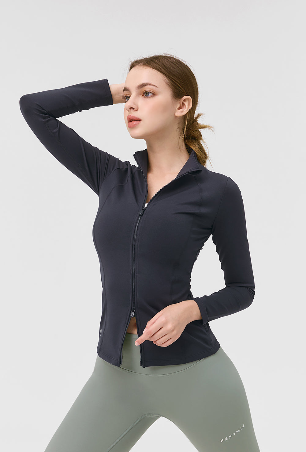 XELLA Intention Slim Fit Zip-up Jacket - Shimmer Navy
