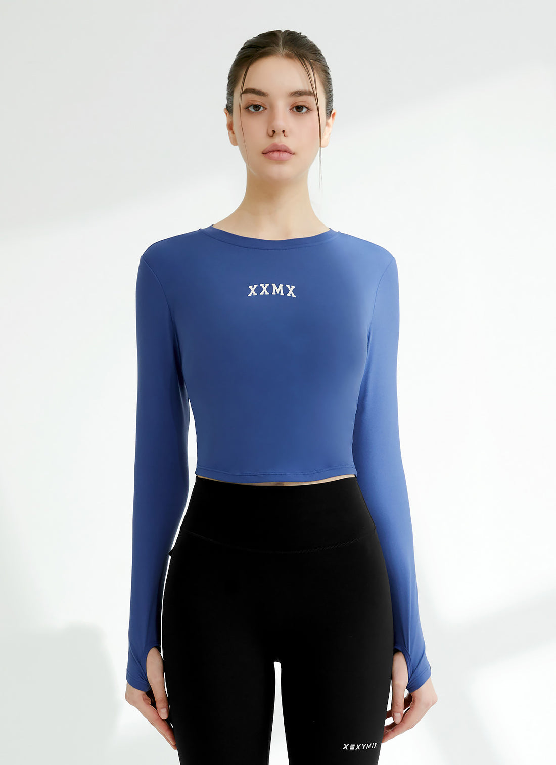 Cotton Like Finger Hole Long Sleeve - Dream Blue