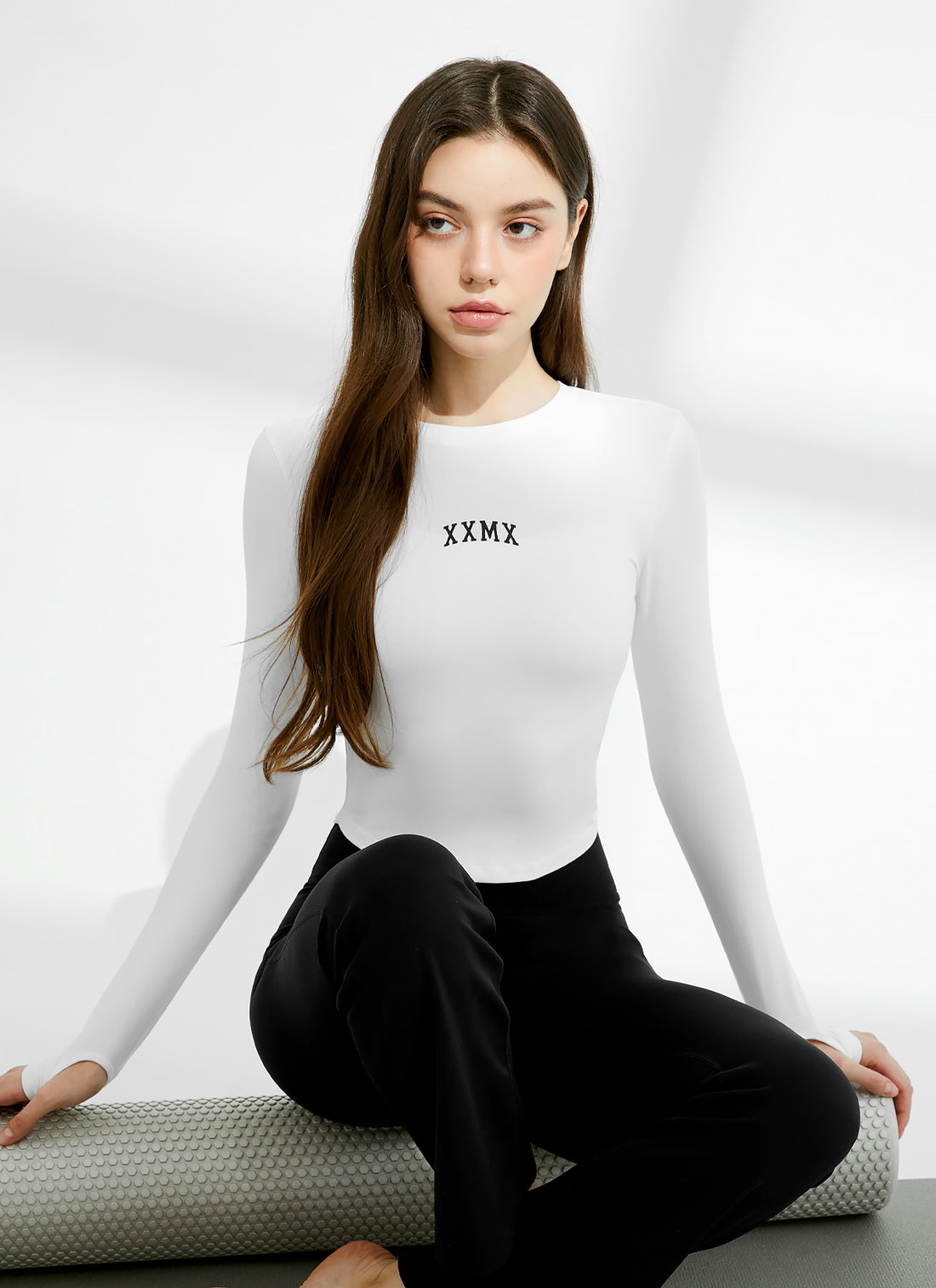 Cotton Like Finger Hole Long Sleeve - Ivory