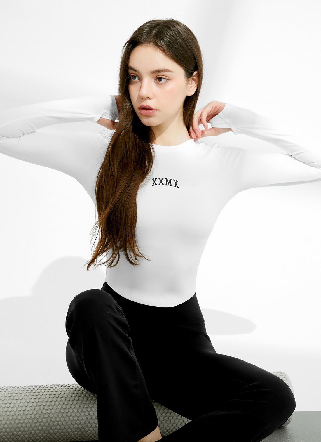 Cotton Like Finger Hole Long Sleeve - Ivory