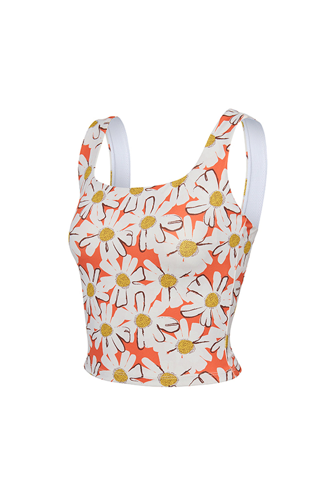 Aero Print Yoga Top - Orange Flower