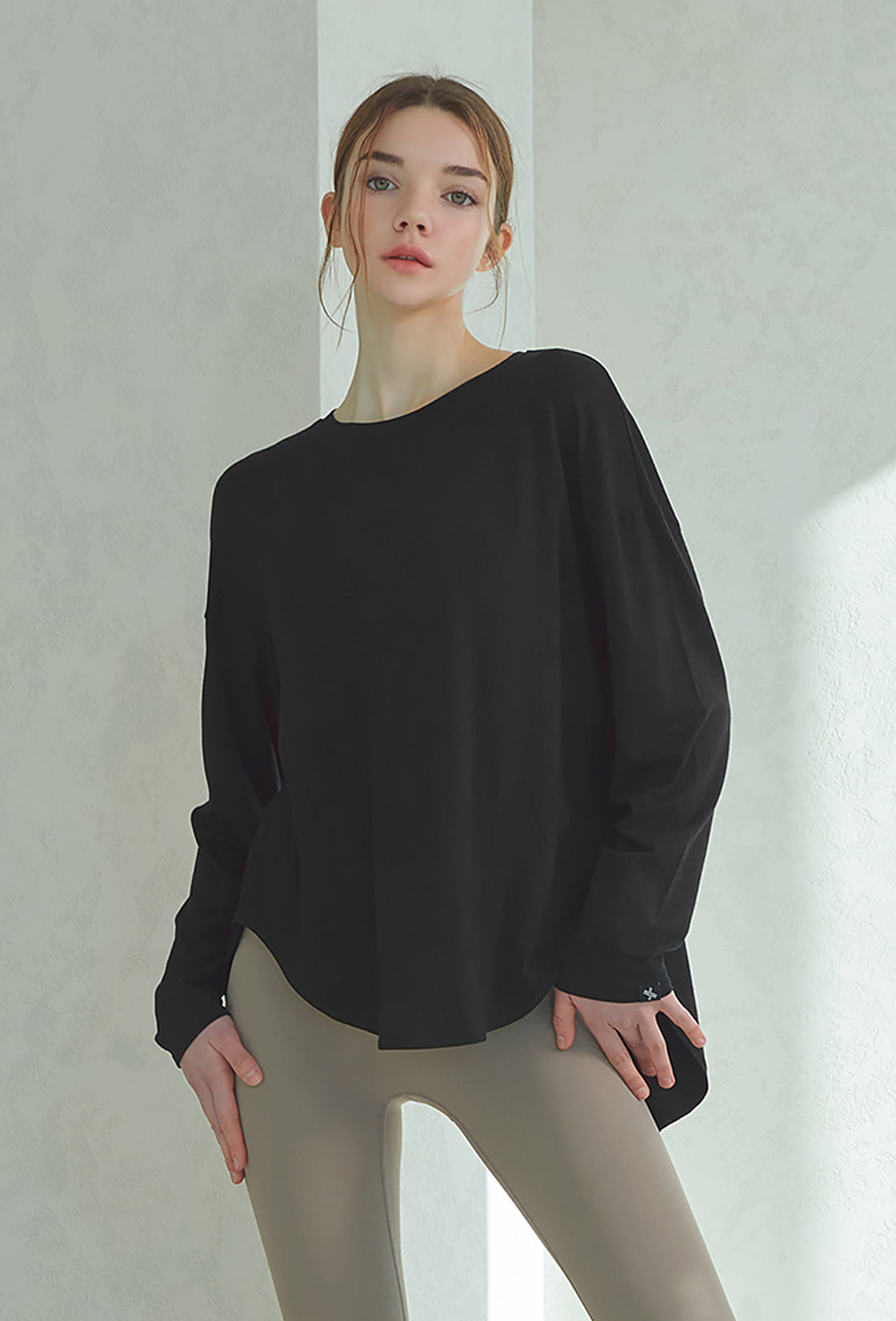 Back Open Cover Up Long Sleeve - Black