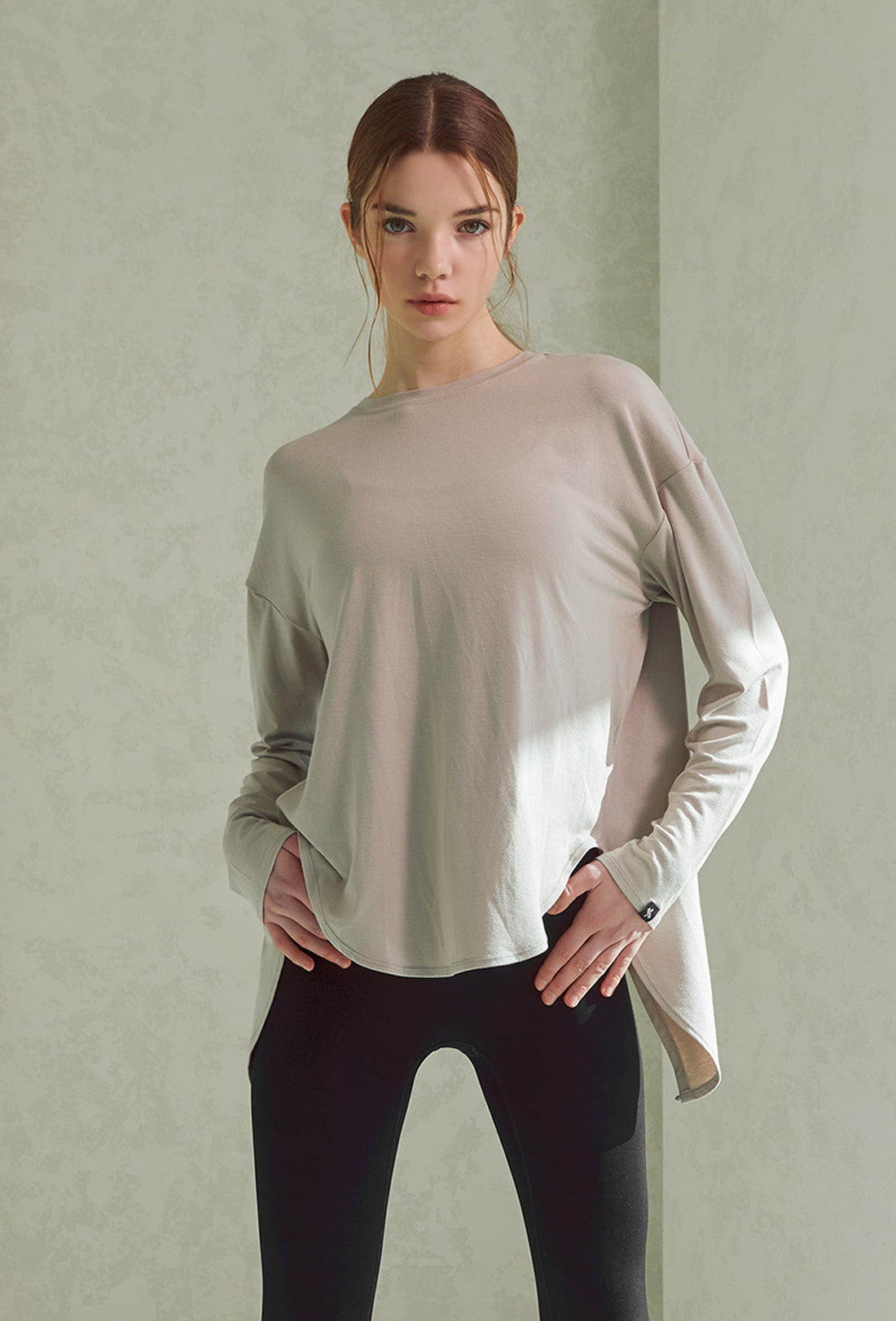 Back Open Cover Up Long Sleeve - Stone Beige