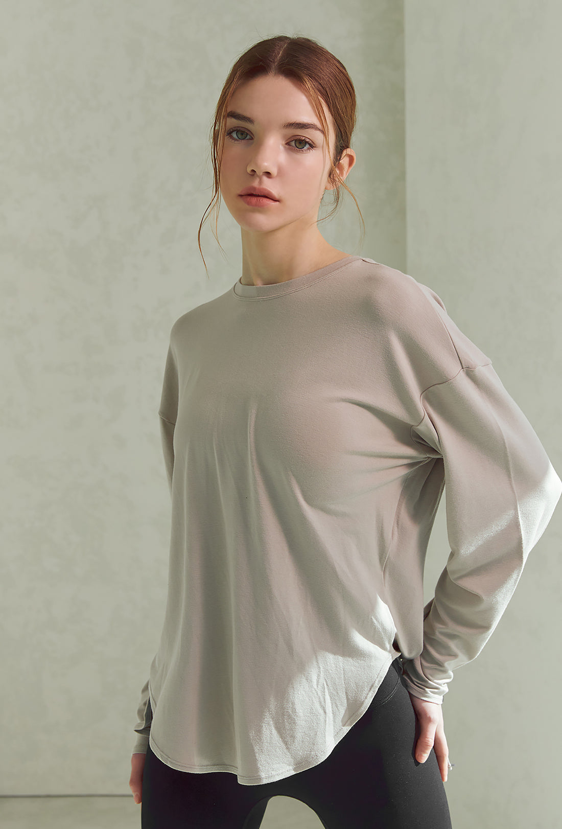 Back Open Cover Up Long Sleeve - Stone Beige