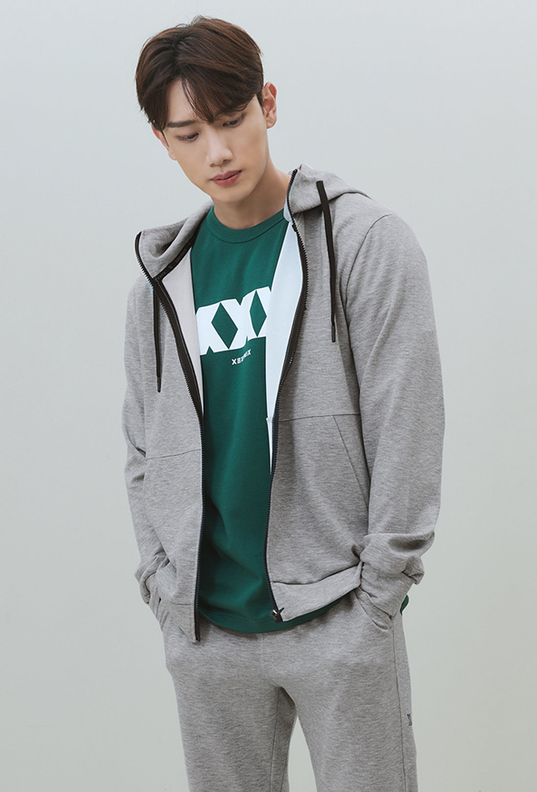 Flex Zip-up Hoodie - Melange Gray