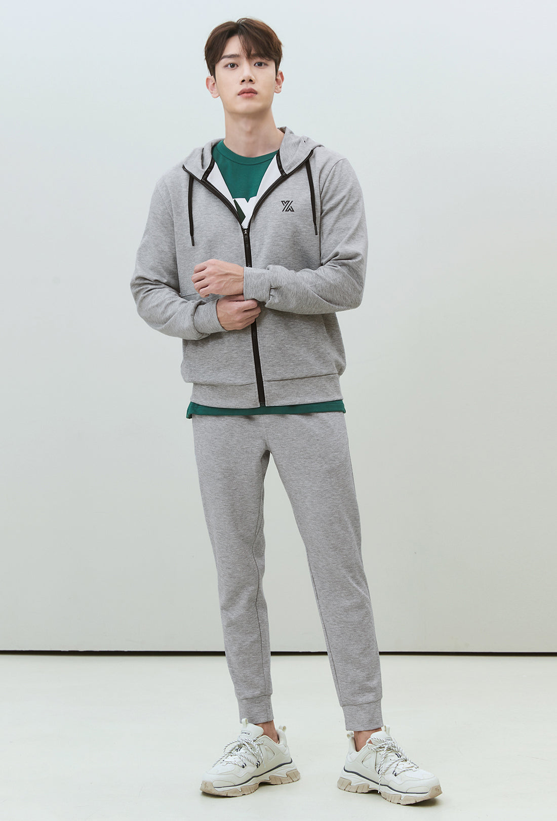 Flex Zip-up Hoodie - Melange Gray