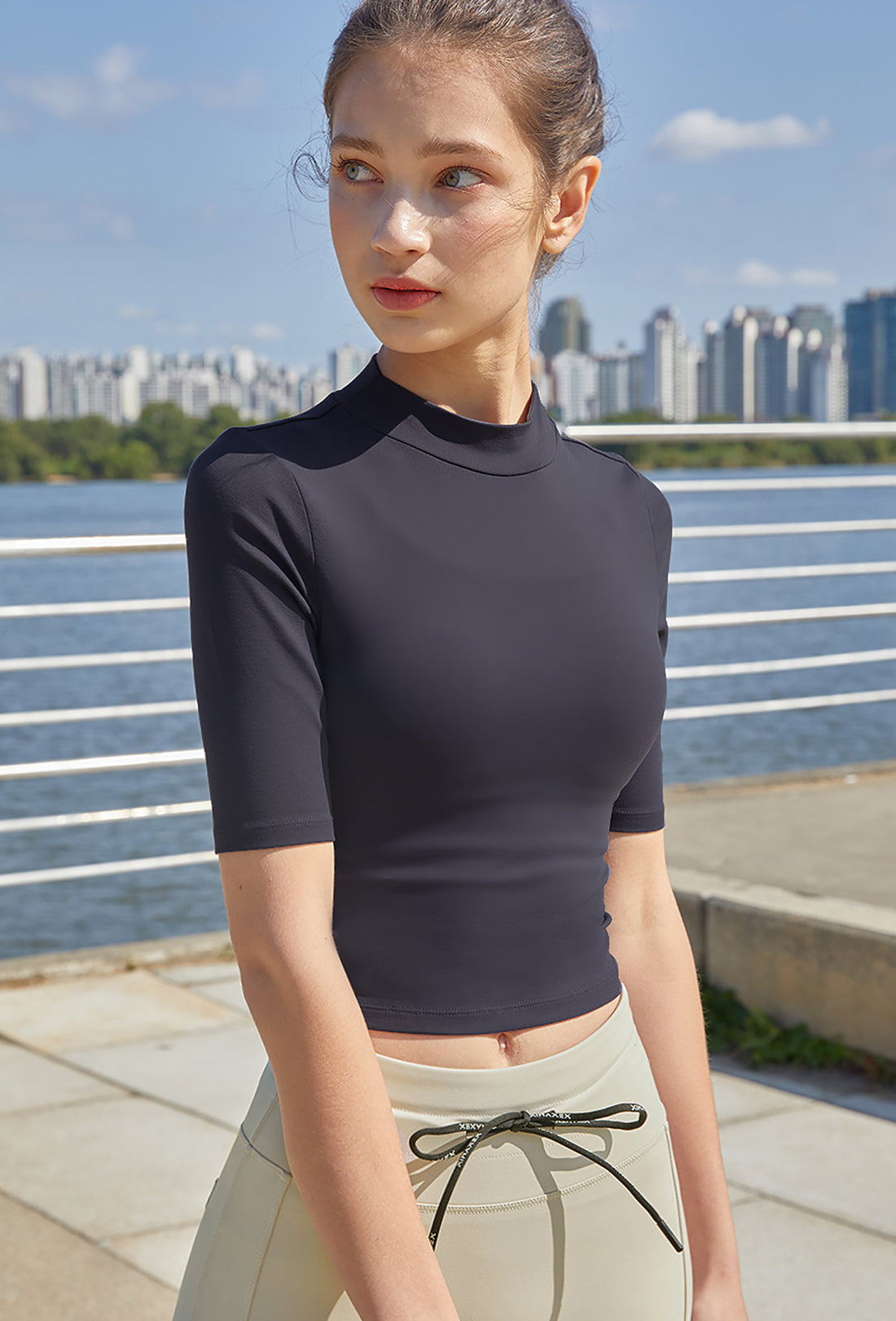 XEXYMIX Half neck short sleeve - Short Navy