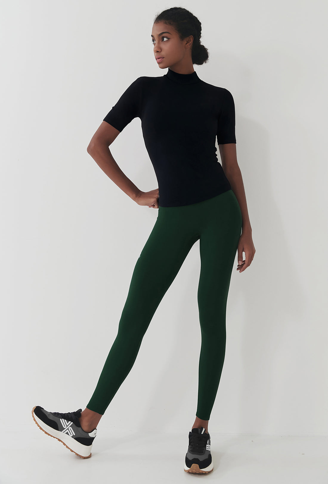 XELLA Intention Hard Fluffy Napping Leggings - Antique Green