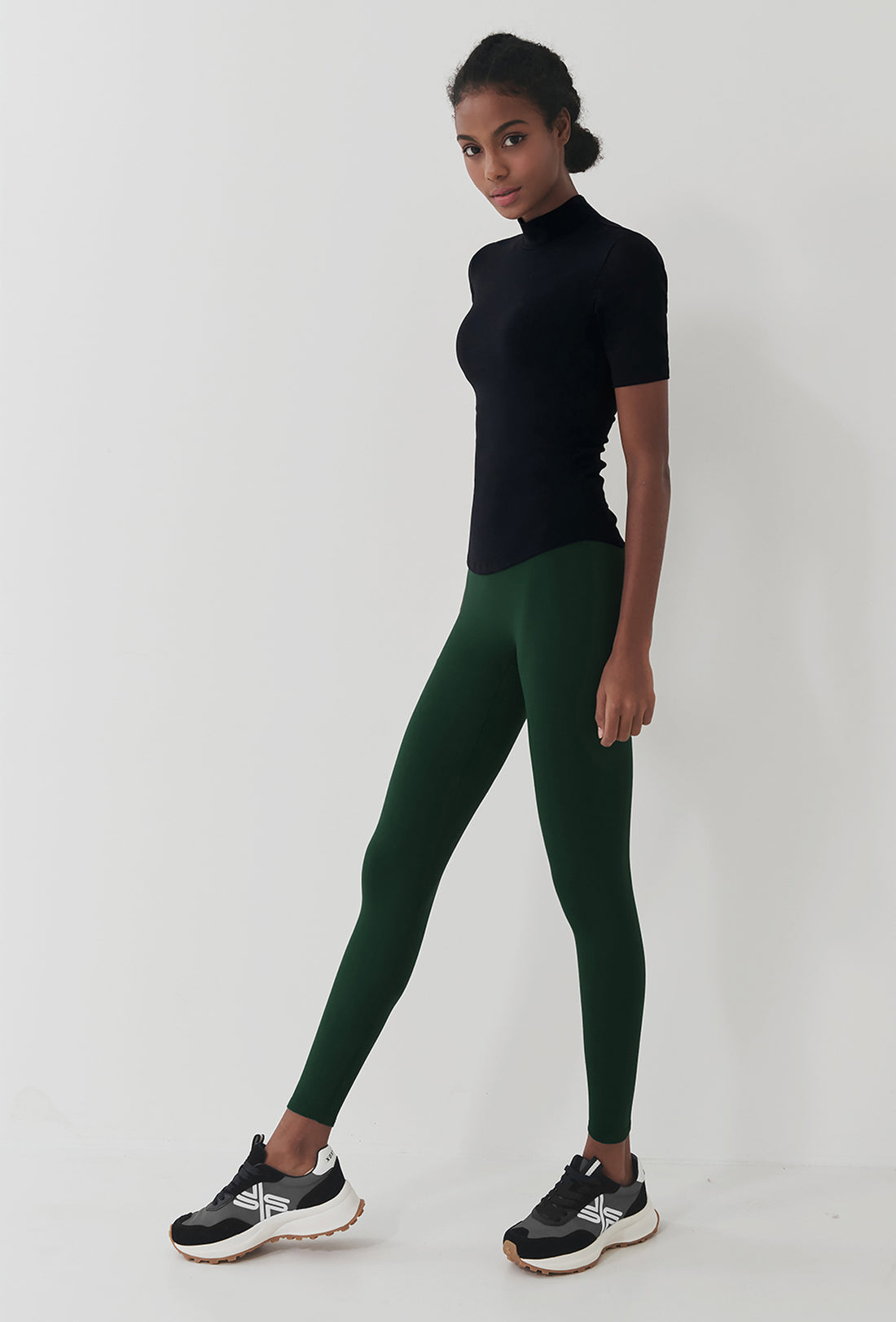 XELLA Intention Hard Fluffy Napping Leggings - Antique Green