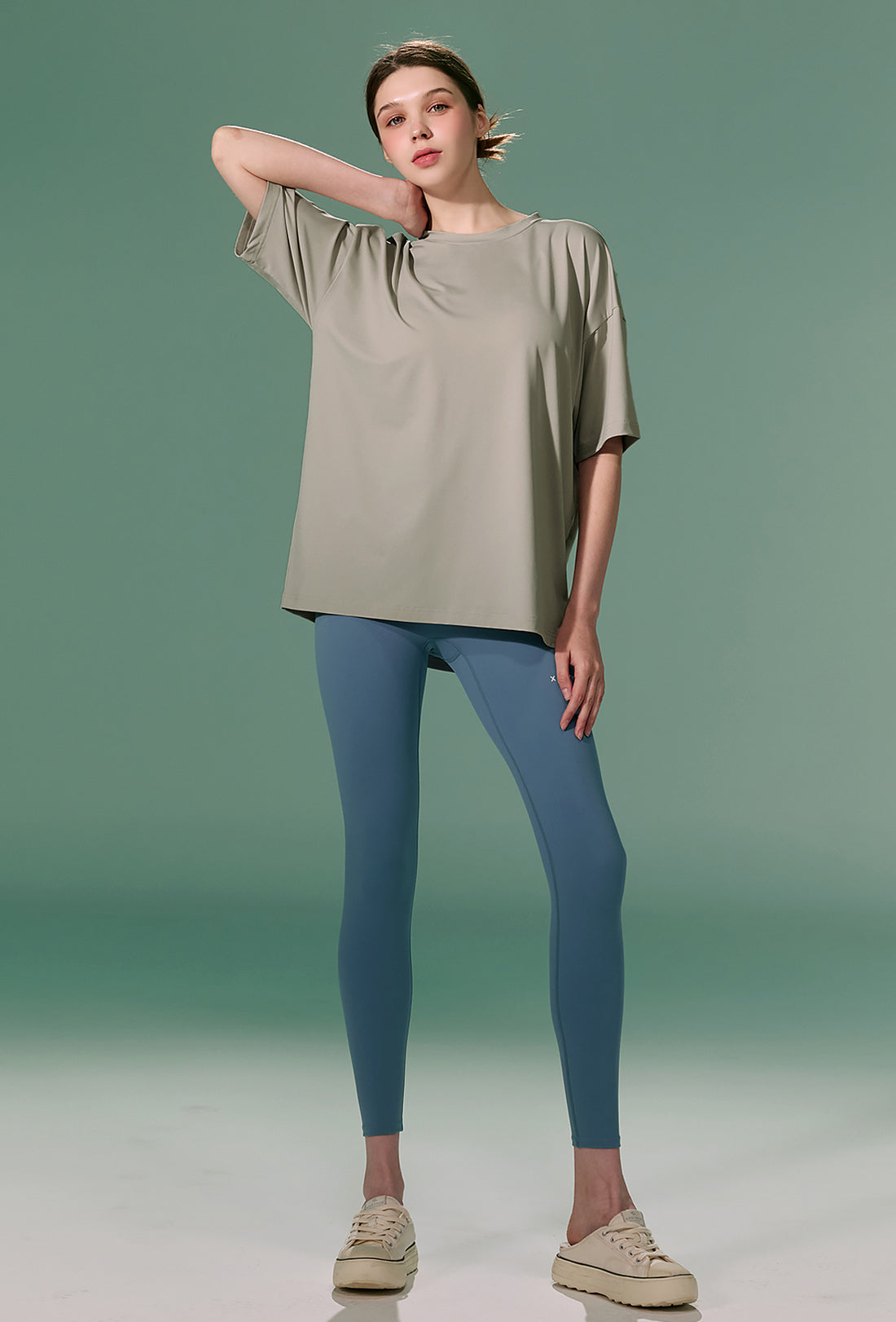 Ice Feather Over Fit T Shirt - Moon Beam Beige
